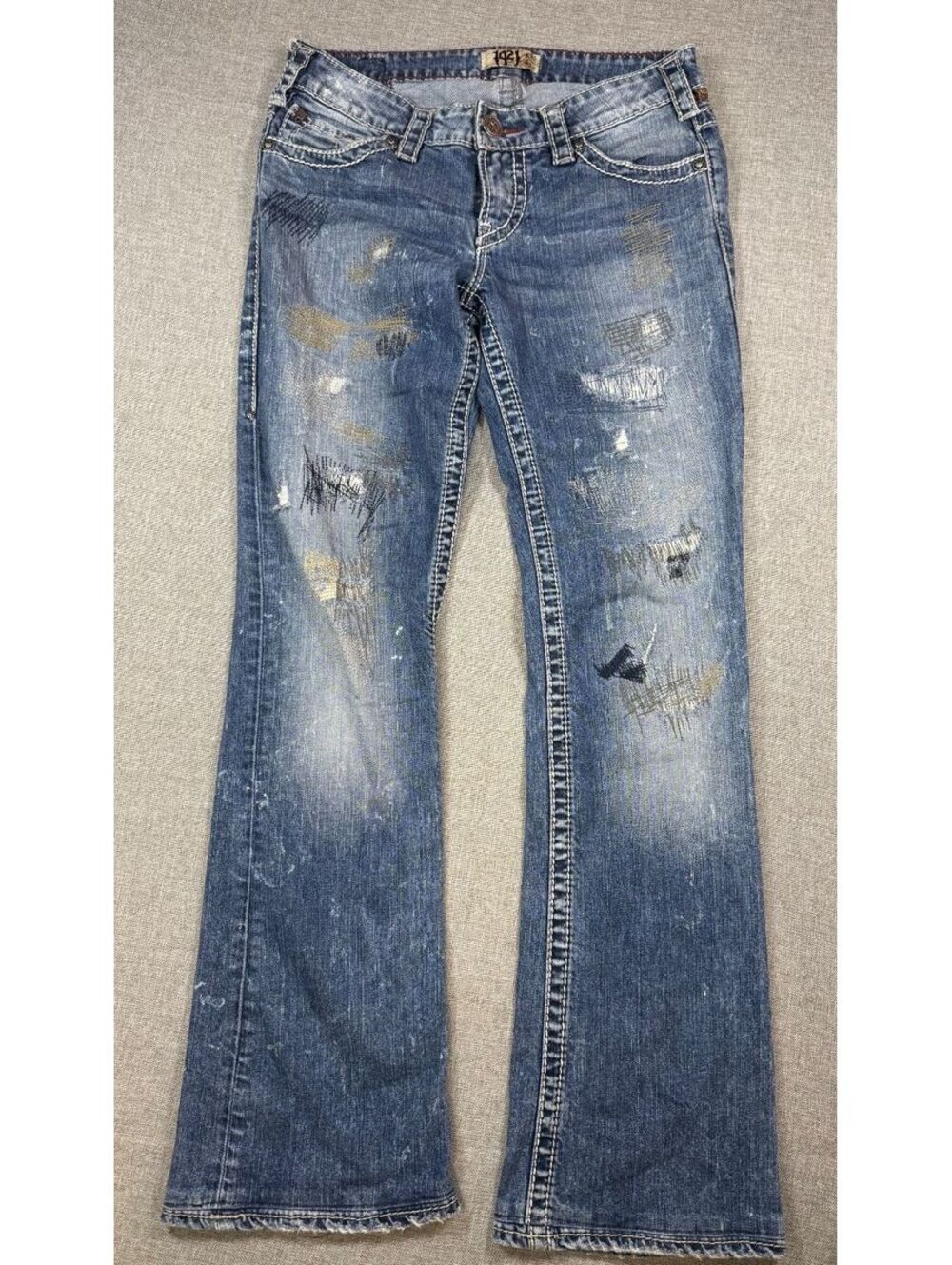 Western Glove Works Bootcut Distressed Denim Jeans Size 28